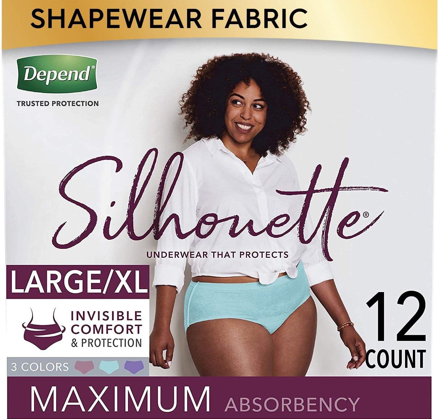 image:imageDepend Silhouette Adult Diapers Incontinence amp Postpartum Bladder Leak Underwear for Women Maximum Absorbency Medium Pink 22 Count Packaging May VaryBerry