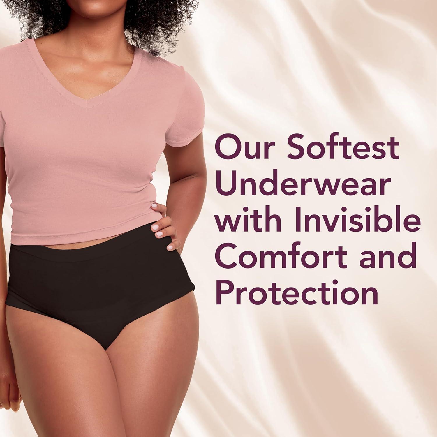 image:imageDepend Silhouette Adult Diapers Incontinence amp Postpartum Bladder Leak Underwear for Women Maximum Absorbency Medium Pink 22 Count Packaging May VaryBlack