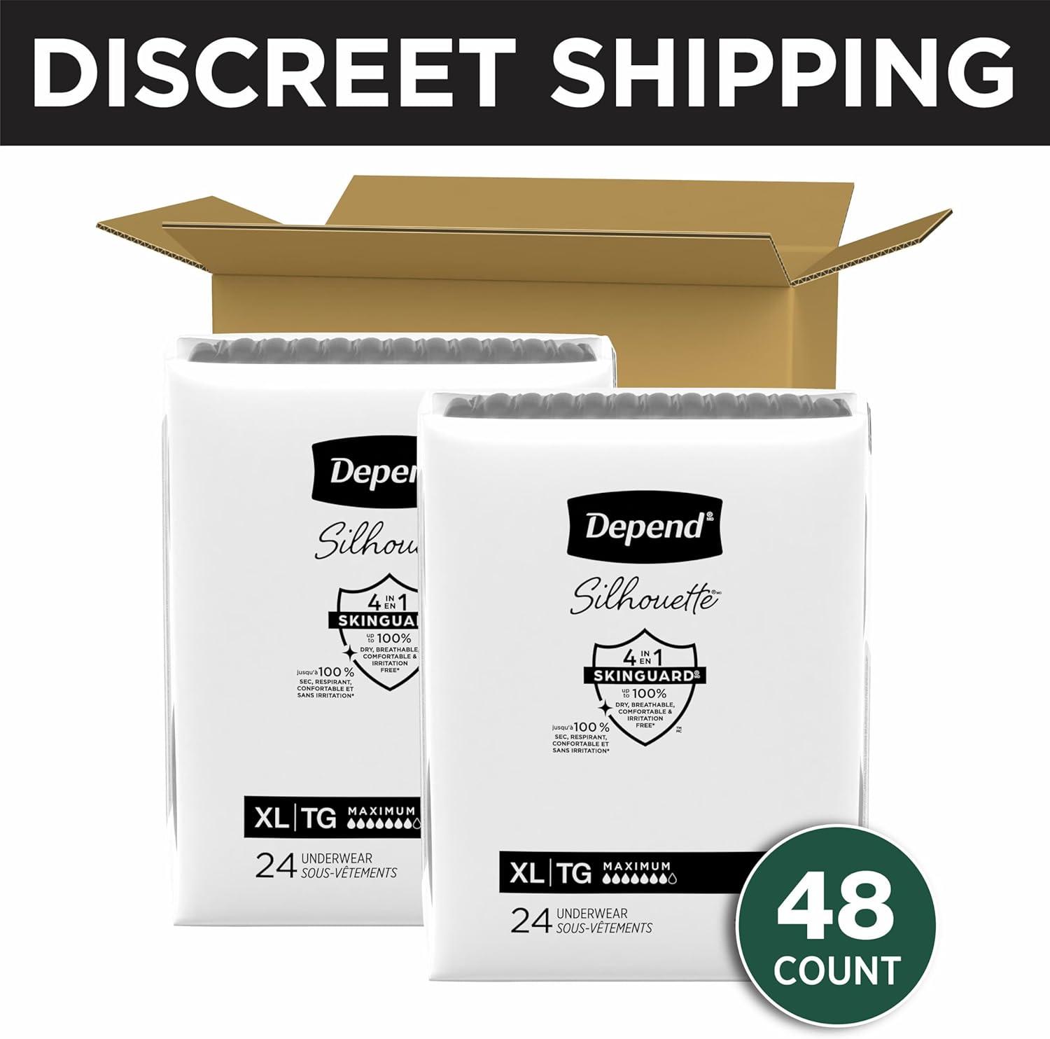 image:imageDepend Silhouette Adult Diapers Incontinence amp Postpartum Bladder Leak Underwear for Women Maximum Absorbency Medium Pink 22 Count Packaging May VaryBlack