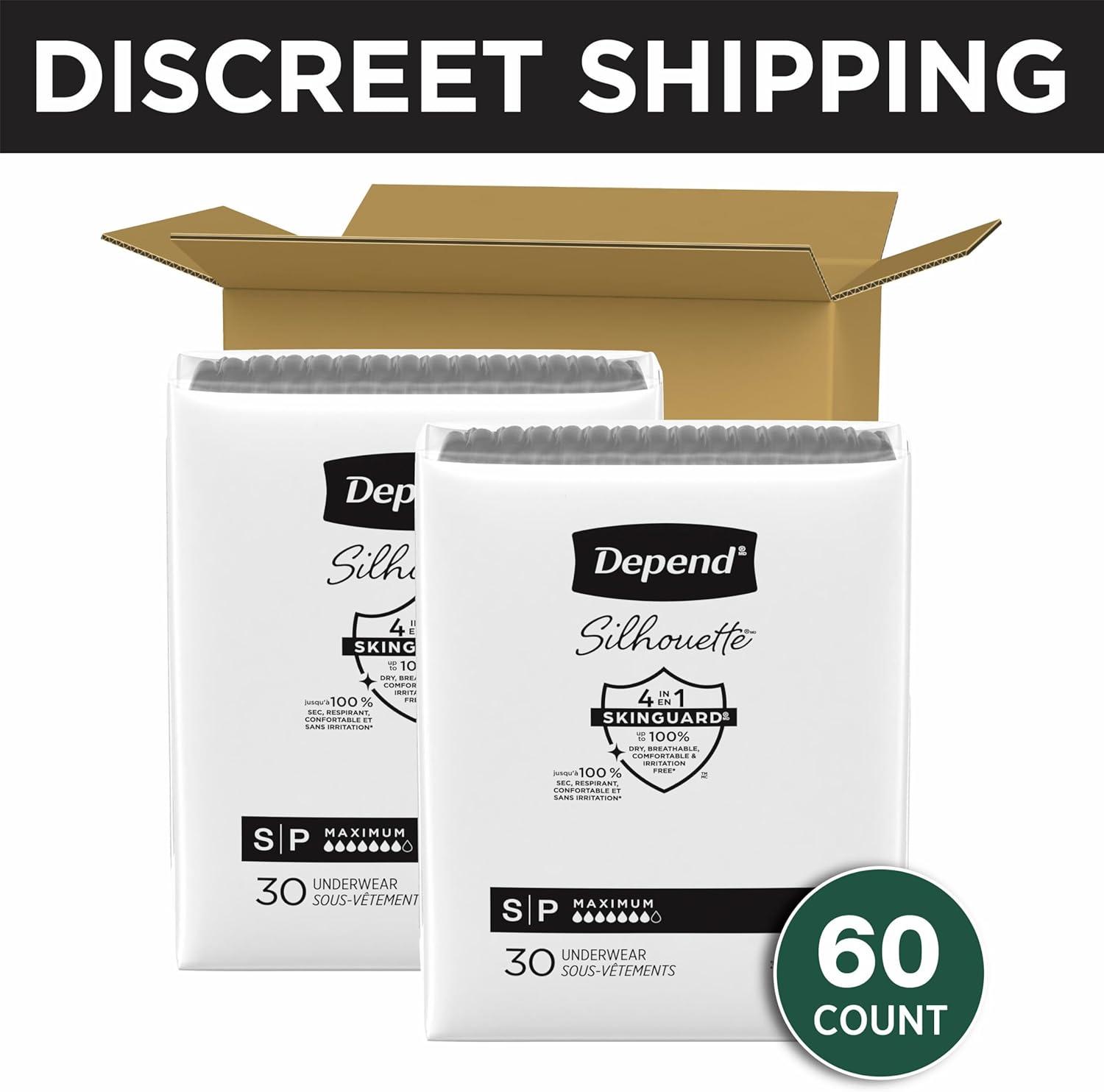 image:imageDepend Silhouette Adult Diapers Incontinence amp Postpartum Bladder Leak Underwear for Women Maximum Absorbency Medium Pink 22 Count Packaging May VaryBlack