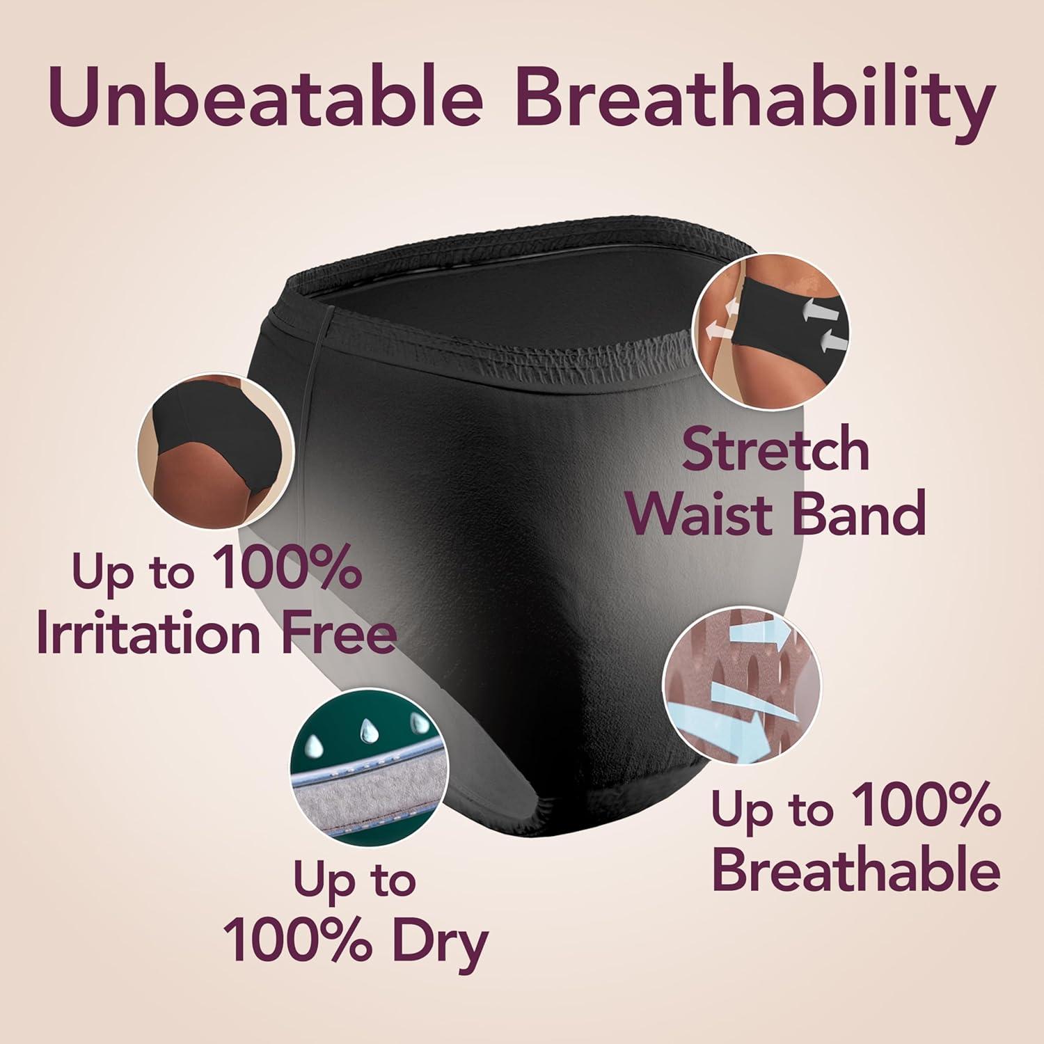 image:imageDepend Silhouette Adult Diapers Incontinence amp Postpartum Bladder Leak Underwear for Women Maximum Absorbency Medium Pink 22 Count Packaging May VaryBlack