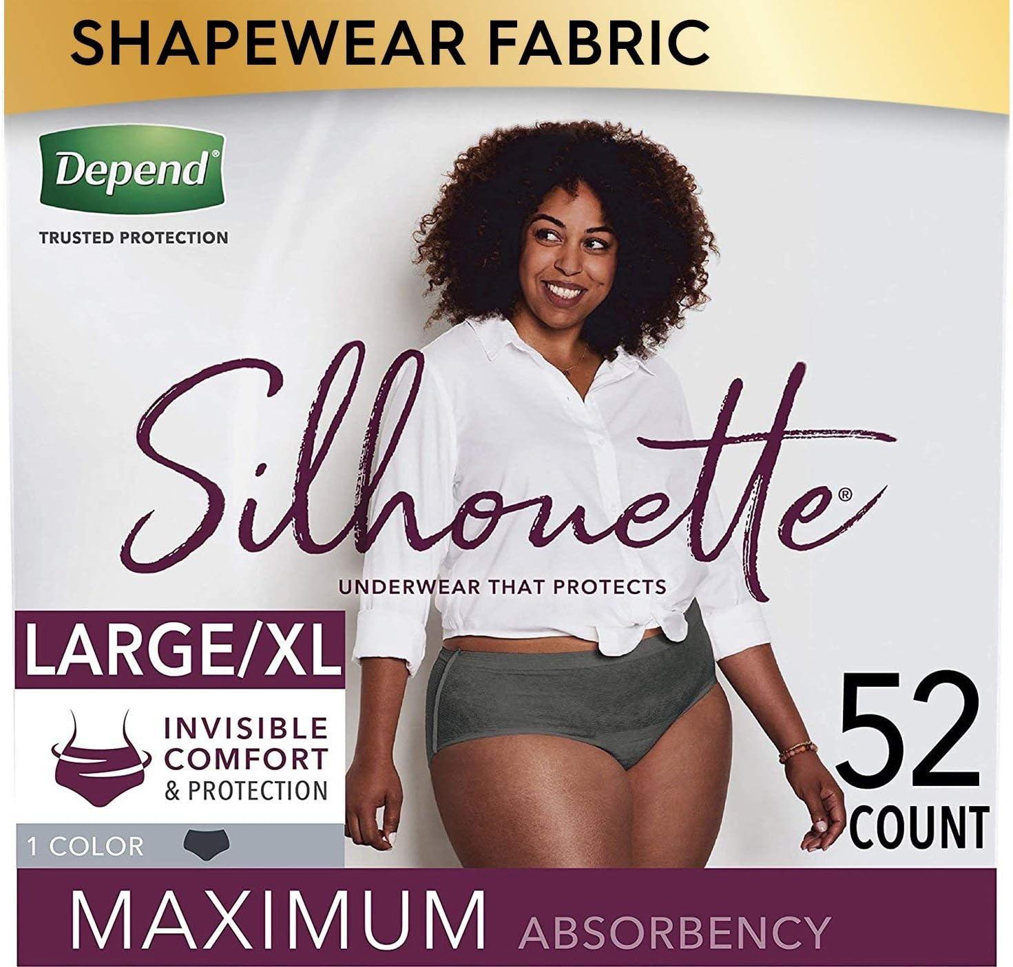 image:imageDepend Silhouette Adult Diapers Incontinence amp Postpartum Bladder Leak Underwear for Women Maximum Absorbency Medium Pink 22 Count Packaging May VaryBlack