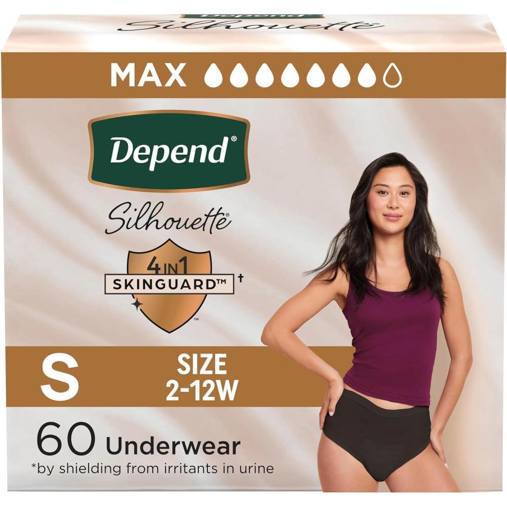 image:imageDepend Silhouette Adult Diapers Incontinence amp Postpartum Bladder Leak Underwear for Women Maximum Absorbency Medium Pink 22 Count Packaging May VaryBlack