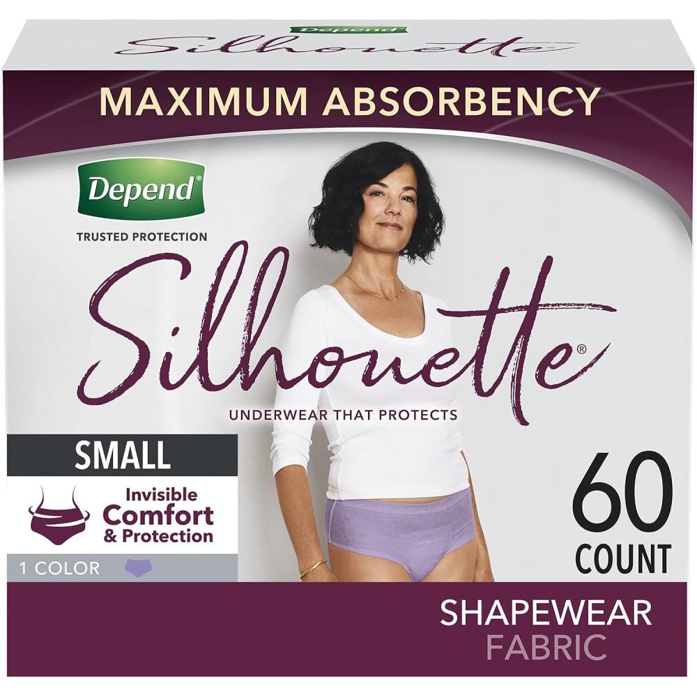 image:imageDepend Silhouette Adult Diapers Incontinence amp Postpartum Bladder Leak Underwear for Women Maximum Absorbency Medium Pink 22 Count Packaging May VaryPurple