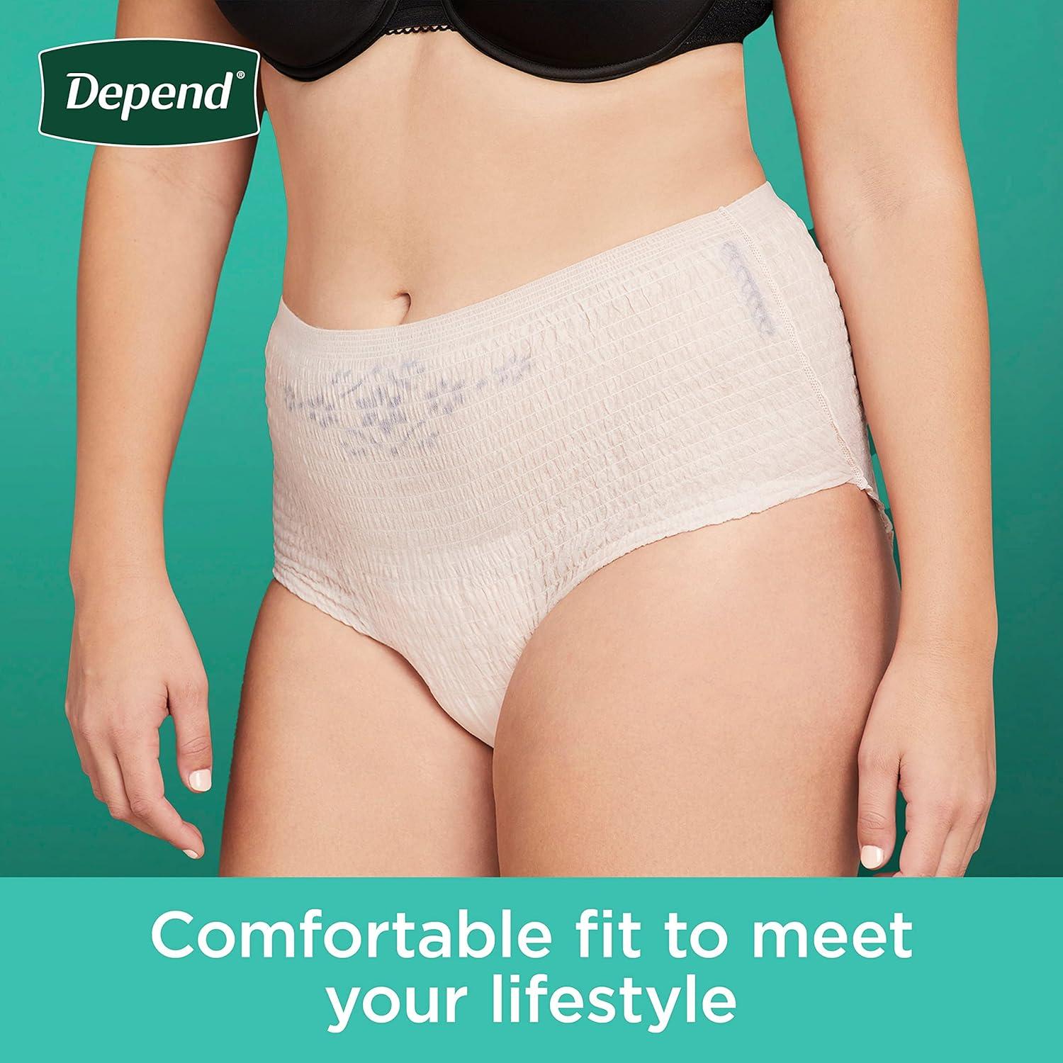 image:imageDepend Fresh Protection Adult Diapers Incontinence amp Postpartum Bladder Leak Underwear for Women Disposable Maximum ExtraExtraLarge Blush 44 Count 2 Packs of 22 Packaging May VaryXLarge