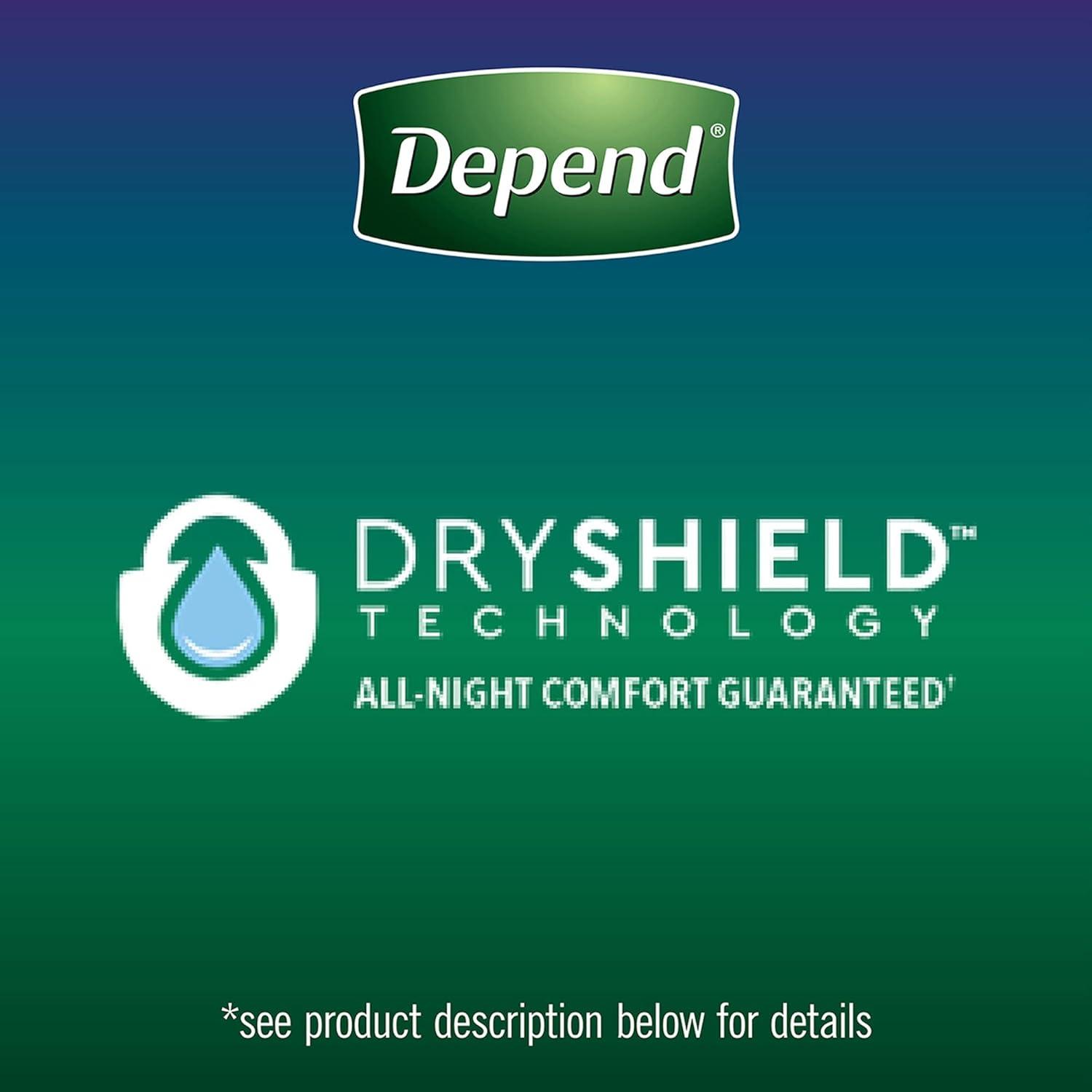 image:imageDepend Night Defense Adult Diapers Incontinence amp Postpartum Bladder Leak Underwear for Women Disposable Overnight Medium Blush 60 Count 4 Packs of 15 Packaging May VaryXLarge