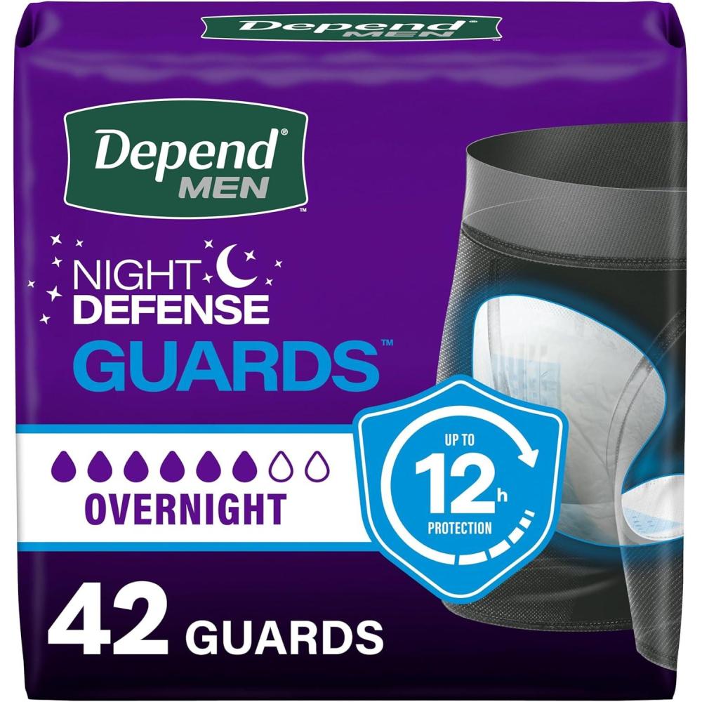 image:imageDepend Guards Incontinence Pads for Men Overnight Absorbency 84 Count Packaging May Vary42