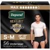 image:imageDepend Real Fit Adult Diapers Incontinence Underwear for Men Disposable Maximum Absorbency SmallMedium Black 56 Count 2 Packs of 28 Packaging May VaryBlack
