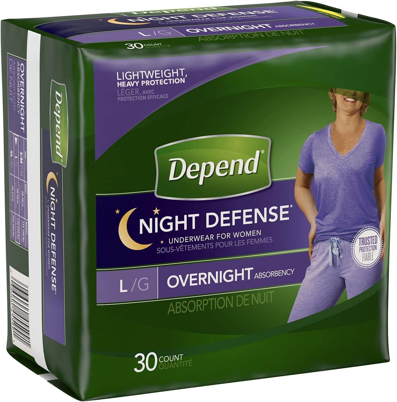 image:imageDepend Night Defense Adult Diapers Incontinence amp Postpartum Bladder Leak Underwear for Women Disposable Overnight Small Blush 16 Count Packaging May VaryLarge