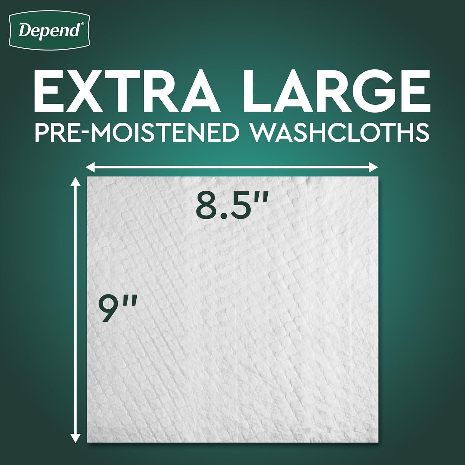 image:imageDepend XL Disposable Washcloths for Adults 8 FlipTop Packs 42 Wipes Per Pack 336 Wipes Total