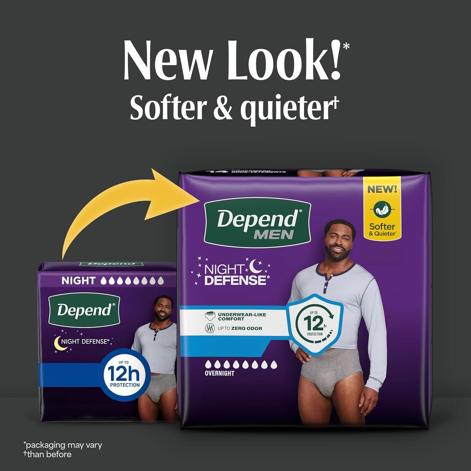 image:imageDepend Night Defense Adult Diapers Incontinence amp Postpartum Bladder Leak Underwear for Women Disposable Overnight XXL Blush 52 Count Packaging May VaryXLarge