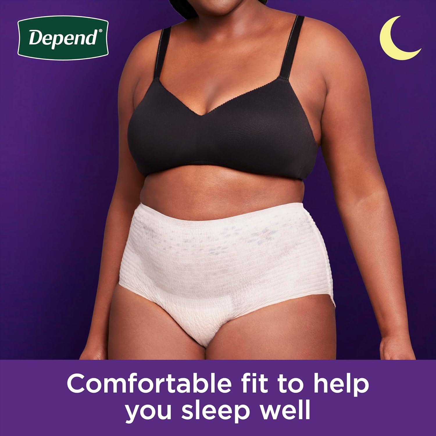 image:imageDepend Night Defense Adult Diapers Incontinence amp Postpartum Bladder Leak Underwear for Women Disposable Overnight XXL Blush 52 Count Packaging May VaryMedium