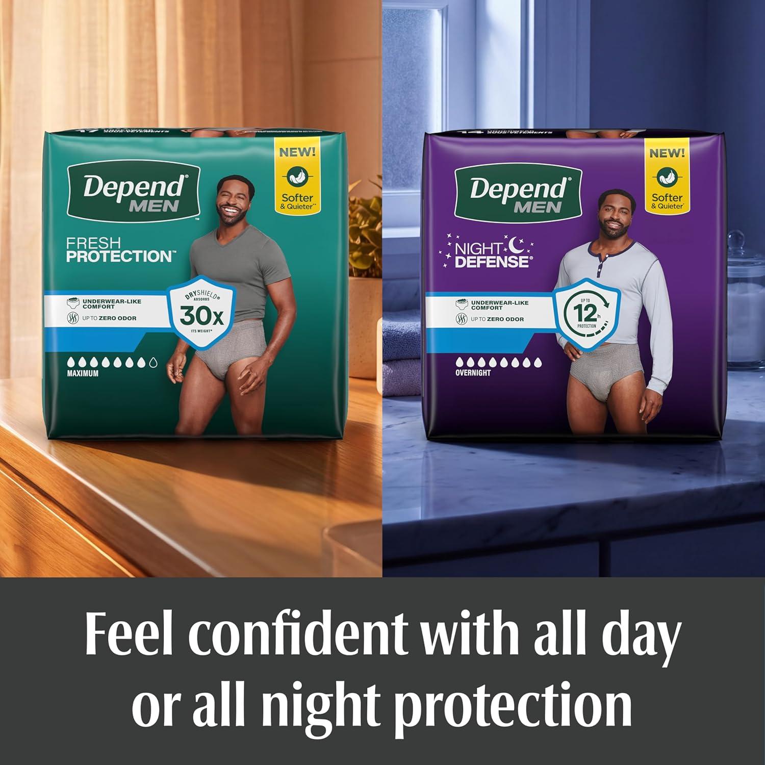 image:imageDepend Night Defense Adult Diapers Incontinence amp Postpartum Bladder Leak Underwear for Women Disposable Overnight XXL Blush 52 Count Packaging May VaryXLarge