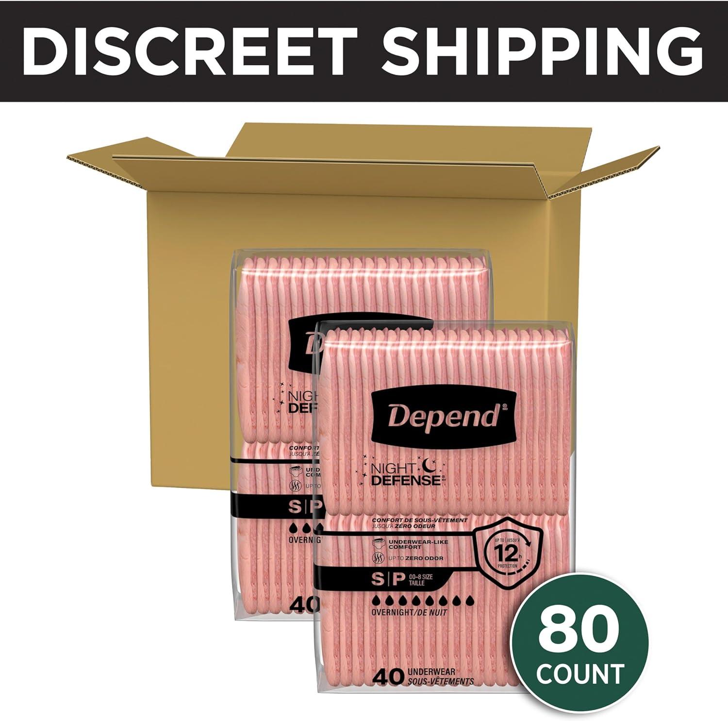 image:imageDepend Night Defense Adult Diapers Incontinence amp Postpartum Bladder Leak Underwear for Women Disposable Overnight XXL Blush 52 Count Packaging May VarySmall