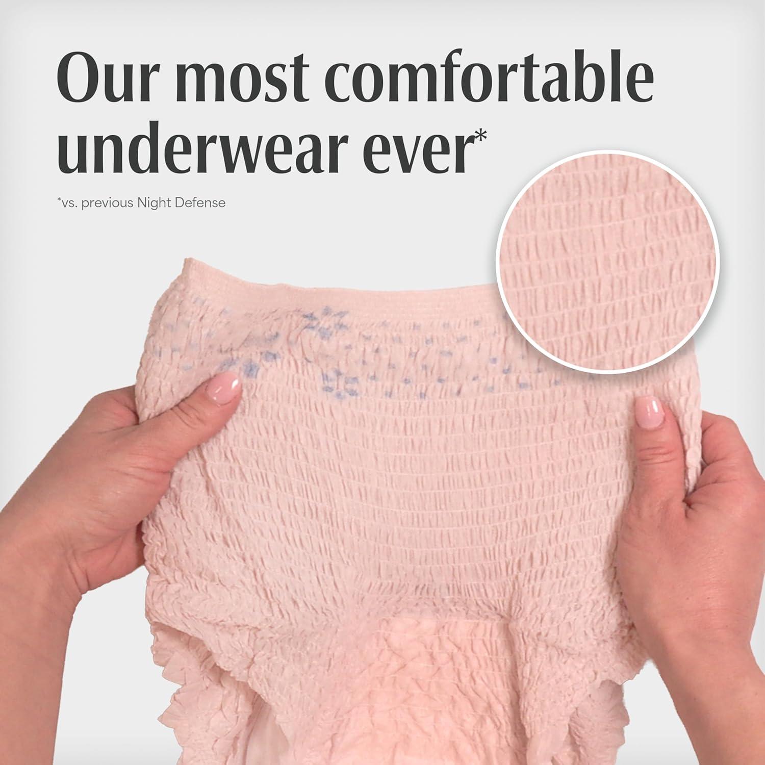 image:imageDepend Night Defense Adult Diapers Incontinence amp Postpartum Bladder Leak Underwear for Women Disposable Overnight XXL Blush 52 Count Packaging May VaryLarge